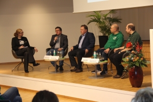 Werder-Präsident Dr. Hubertus Hess-Grunewald kommt nicht zum ersten Mal ins Emsland. Hier ein Foto aus dem Jahr 2017, wo die Werderfreunde eine Podiumsdiskussion zum Thema